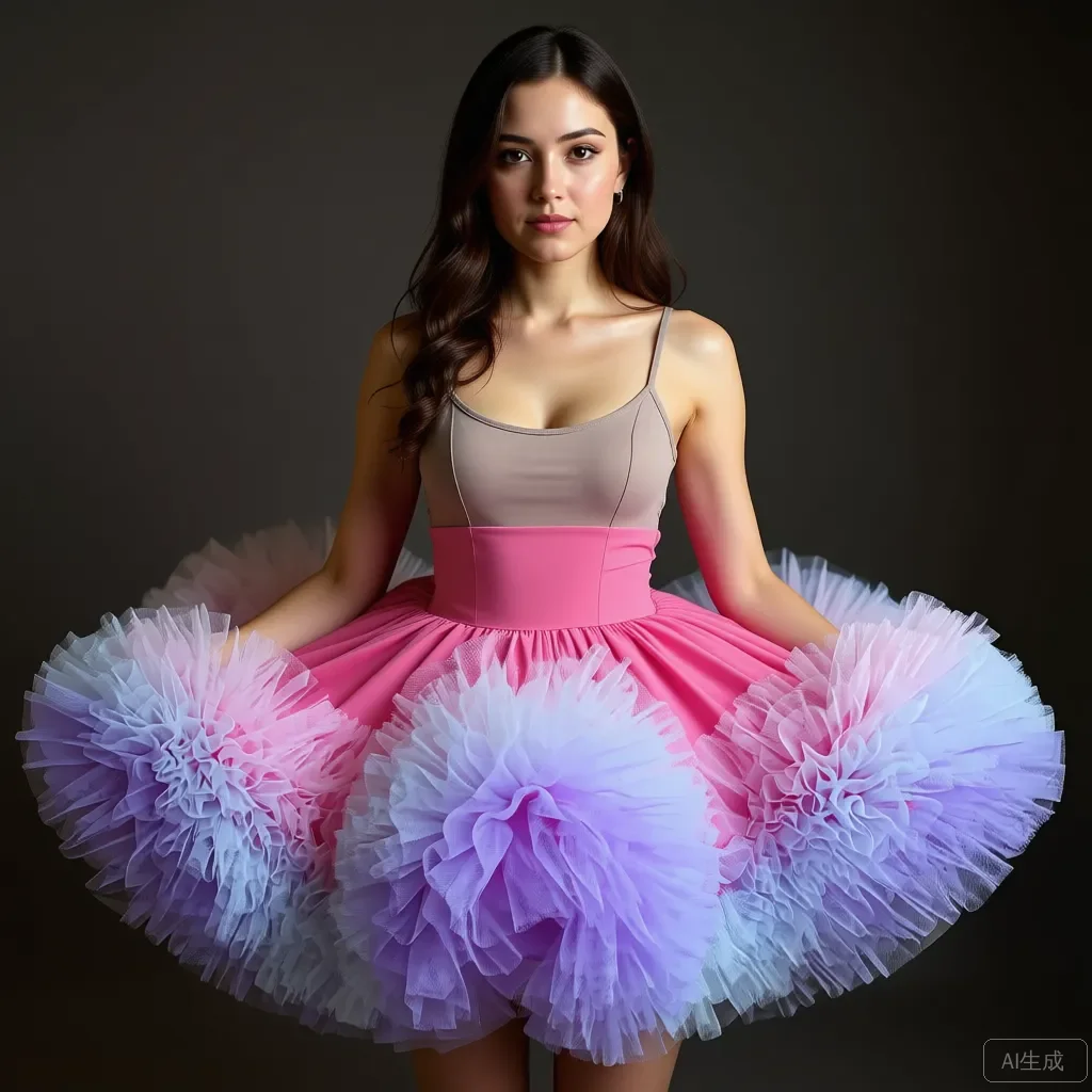 

2026 New High Waist Layered Tulle Puff Skirt Lazy Style Pear Shape Slimming Retro Versatile Summer Party Dress Ever Pretty