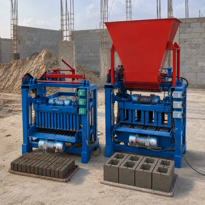 Cement Brick Maker Hollow Block Machine Industrial with Customized Solid Mold Hopper Feeding