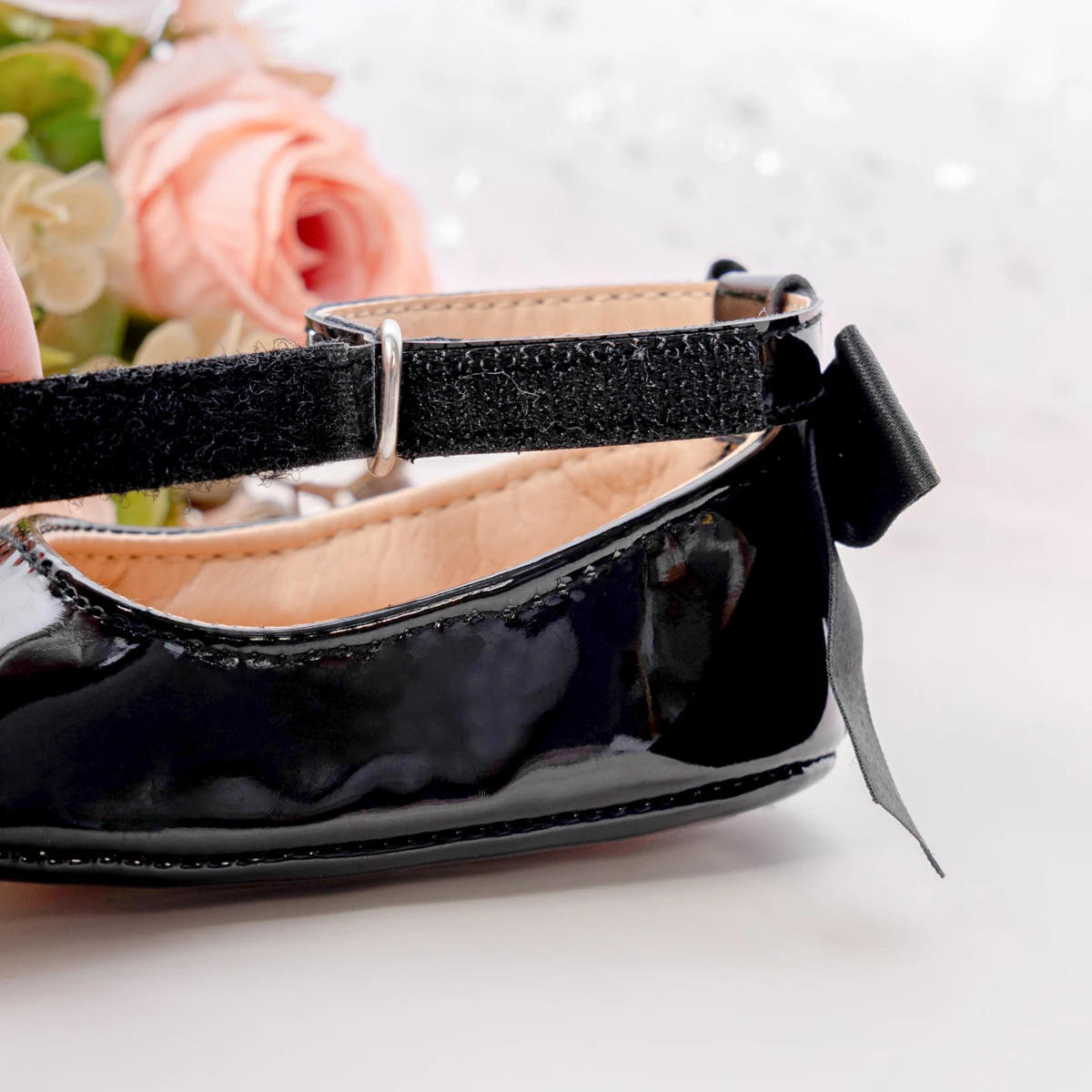 Baby Mädchen Mary Jane Ballerinas aus Lackleder mit Schleife, Prinzessinnen-Kleiderschuhe, rutschfeste weiche Sohle, für Kleinkinder, Prewalker, Party – Detail 31