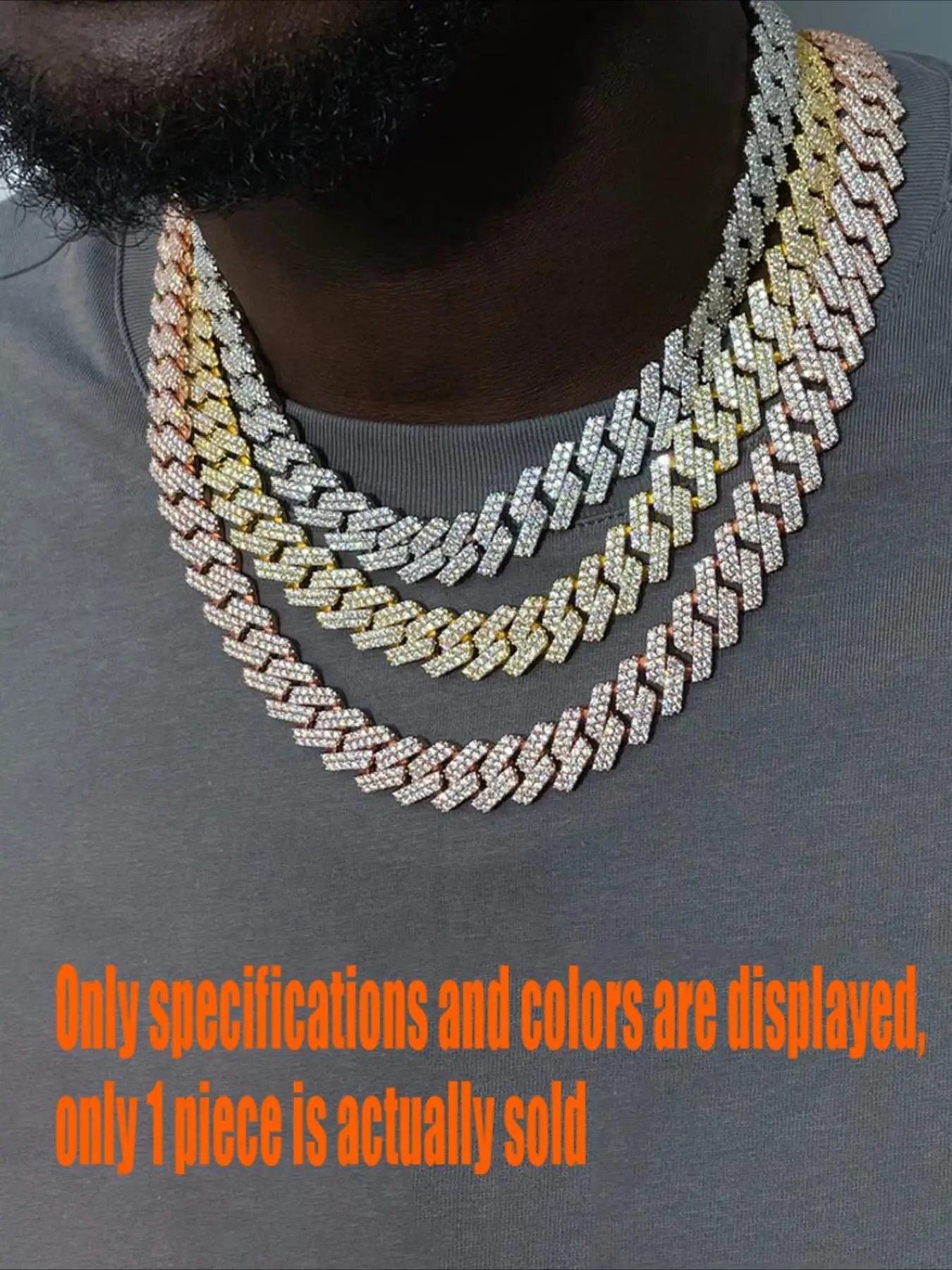 HipHop Luxury Rapper Custom Cuban Chain Ice Diamond Hip Hop Style Miami Style 14mm Chilled Full Diamond Chain,Exquisite Gift Box