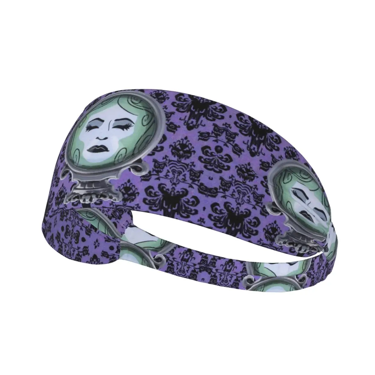 Custom Haunted Mansion Purple Sweatband Women Men Moisture Wicking Sports Headband for Cycling