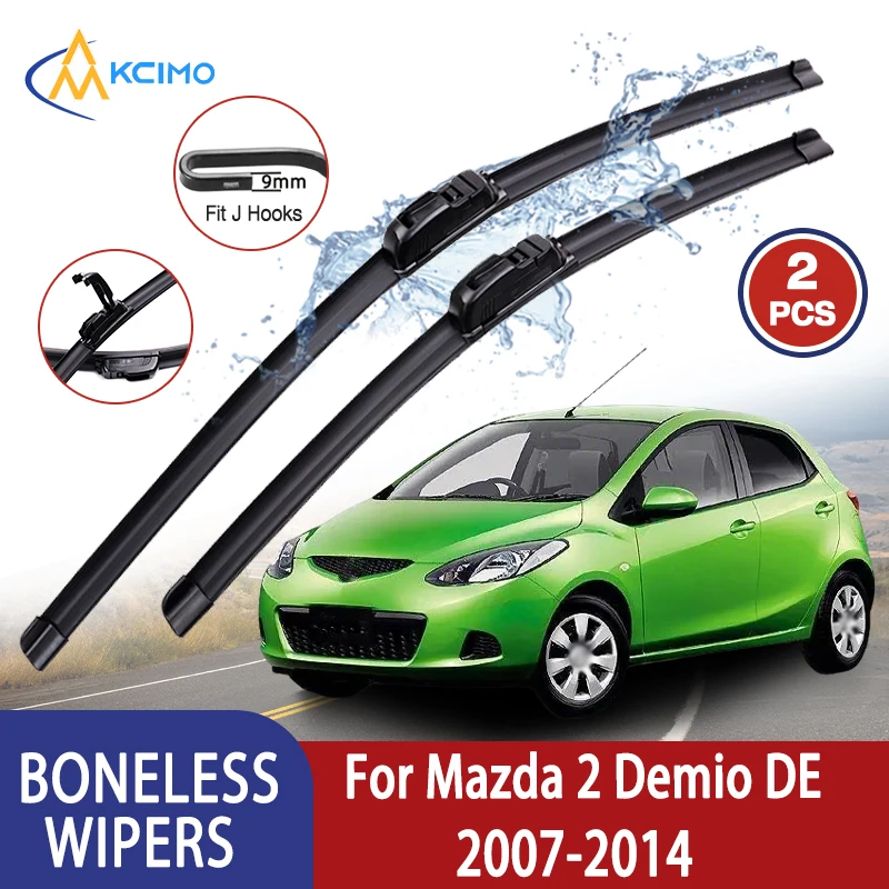 

Kcimo For Mazda 2 Demio DE 2007-2014 Car Wiper U-type Soft Rubber Boneless Wiper HD Quiet Durable Automotive Wiper 24"+14"