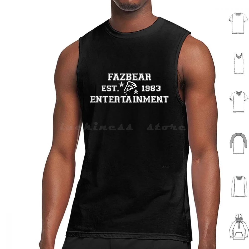 Fazbear Entertainment Varsity ( White ) Tank Tops Vest Sleeveless Fnaf Fazbear Entertainment Fazbears Pizzaria Fazbear Fnaf 1