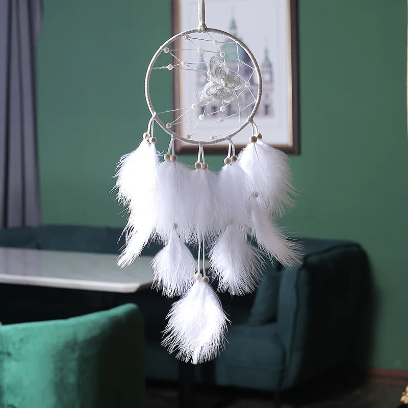 Spiritual Butterfly Dream Catcher Room Girl Nordic Decoration Home Nordic Style Kids Wind Chimes Dreamcatcher Without LED