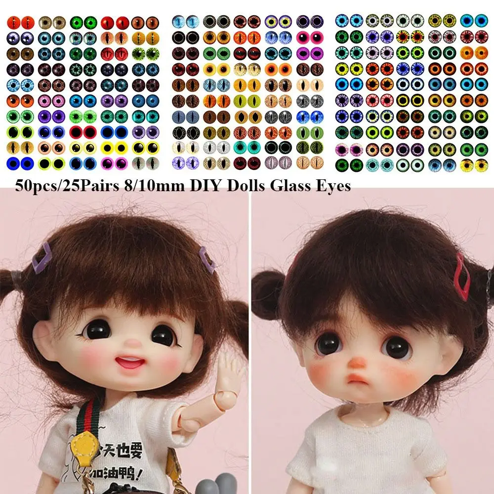 50pcs/25Pairs Funny Time Gem Toy Dinosaur DIY Crafts Glass Dolls Eyes Animal Eyes Doll Eyeballs