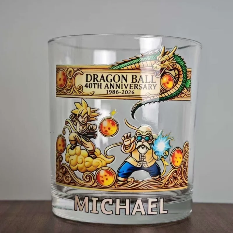 Anime Dragon Ball 30Th Anniversary Whiskey Tumbler Cup Son Goku Master Roshi Shenron Glass Drinkware Coffee Cup Mug Gift view 3