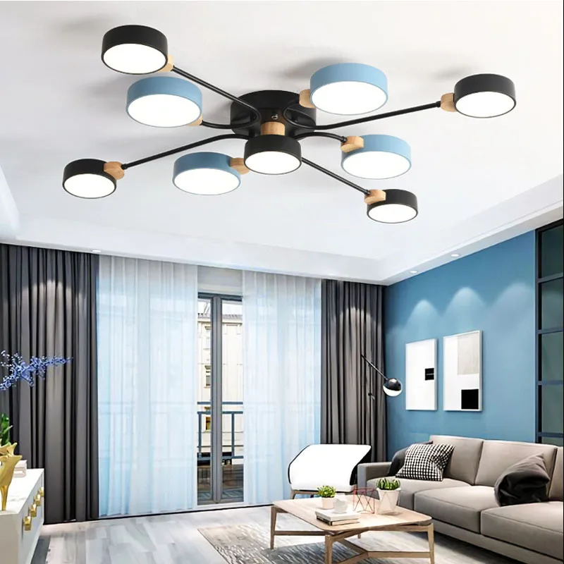 Nordic bedroom ceiling chandelier living room LED ceiling light dining room wooden ceiling lamp kitchen 220V chandelier lighting