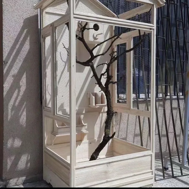 Outdoor  Nest Cage Indoor House Bird House Feeding Platform Parrot Breeding Box