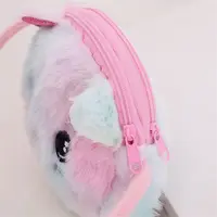 Rainbow Color Cat Messenger Shoulder Bag Purse for Kids Mini Lovely Pockets Plush Stuffed Dolls Soft Handbags Gift for Girls 3