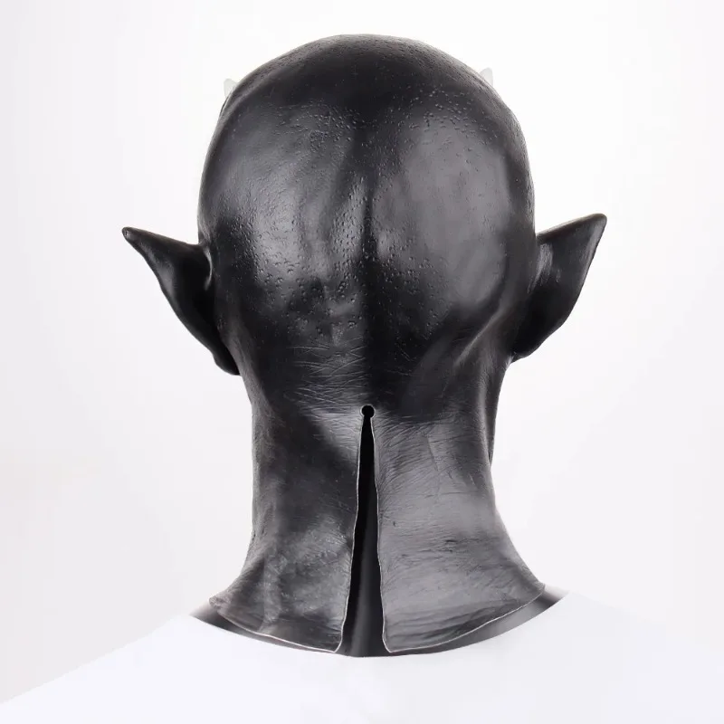 Mephistopheles Demon Horn Mask Halloween Cosplay Horror Devil Killer Latex Helmet Masquerade Carnival Party Costume Props