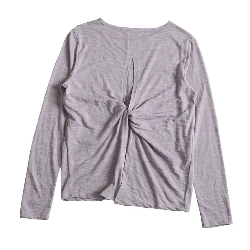 اللياقة البدنية بأكمام طويلة للنساء للجري سريع الجفاف ورقيق وفضفاض كاجوال بلوزة رياضية قابلة للتنفس تي شيرت ملابس اليوغا