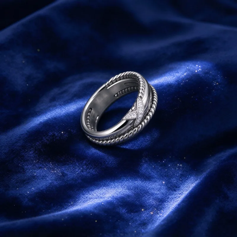 Twisted Cable Band Ring for Women Classic Braided Wire Design Alloy Finger Ring Polished Finish Statement Jewelry for Daily Wear Party Anniversary Gift for Ladies