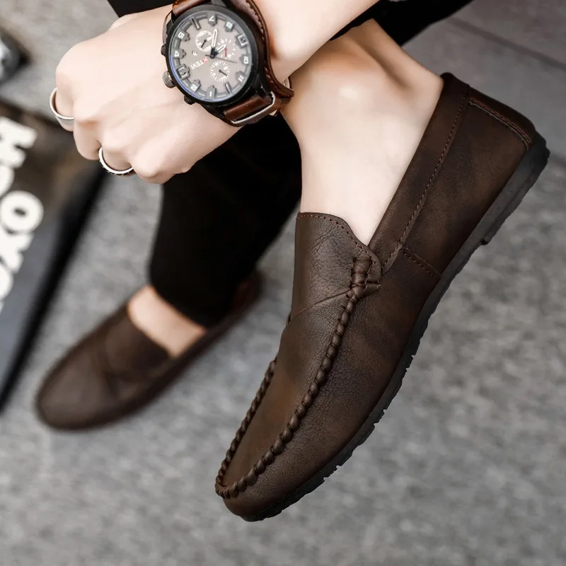 Men's summer British style work shoes, soft-soled waterproof casual lightweight non-slipLoafer beanie shoes men's business shoes