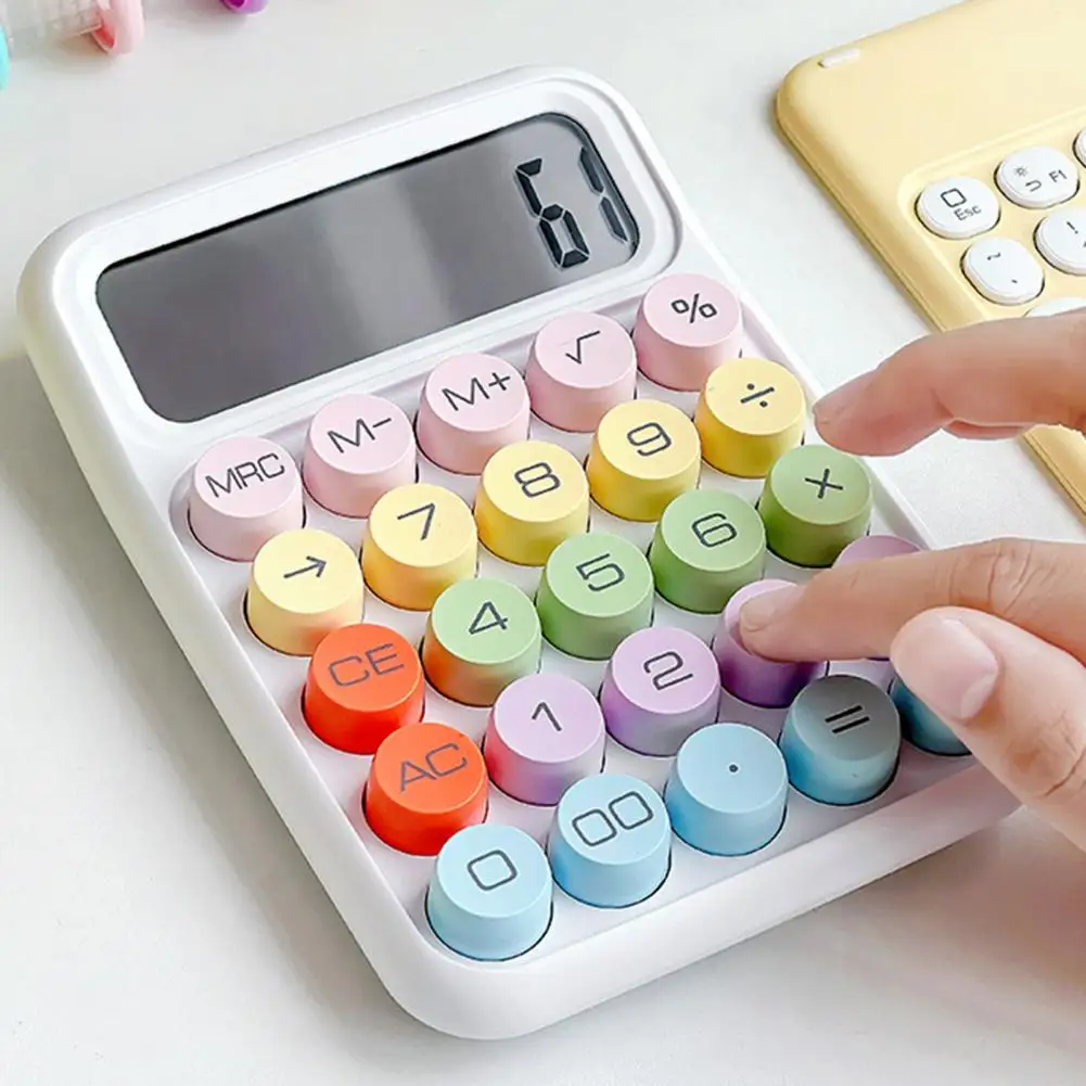 Cute Animal Desktop Calculator Large Display 12 Digit Precise Contrasting Color Women Girls Calculator Office School