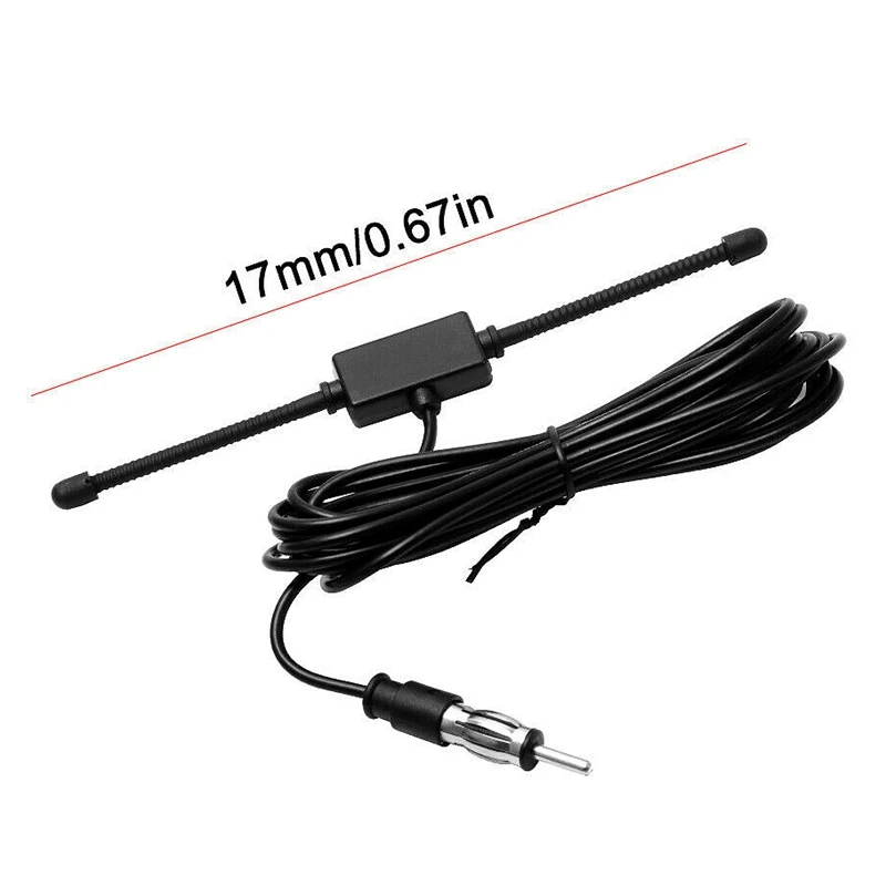 1X Black Universal Car Boat Stereo AM FM Dipole Antenna Adhesive Mount Glass Antenna Radio Antenna