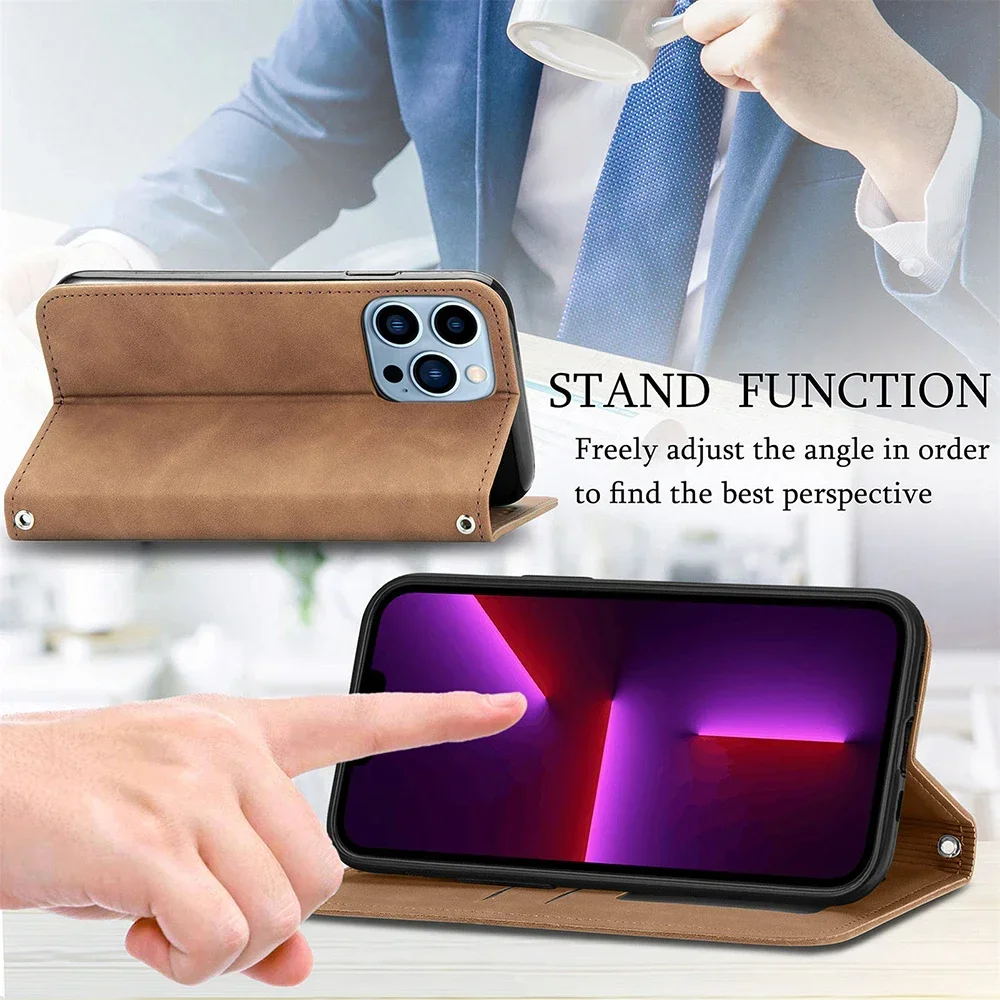 Luxury Strong Magnetic Case For iPhone 16 Pro Max 15 Plus 14 13 Pro 12 mini 11 XR X XS Max 7 8 Plus Flip Wallet Phone Cover