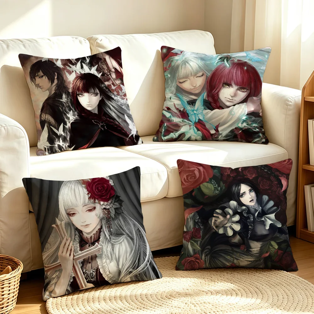 Game The H-House in F-Fata M-Morgana cushion cover Soft Smooth Pillow Case Hidden Zipper Washable Decorative Couch Office Gift