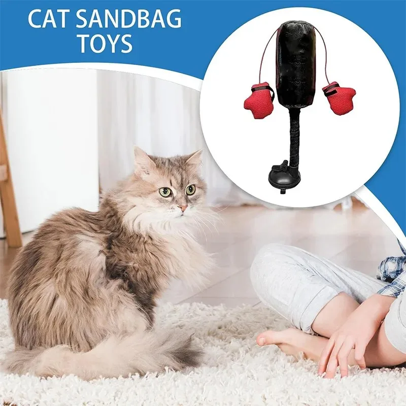 

Interactive Cat Boxing Toy Cat Punching Bag Self-Standing Play Gym for Kittens Stress Relief Cat Toy Durable Scratch Trainer