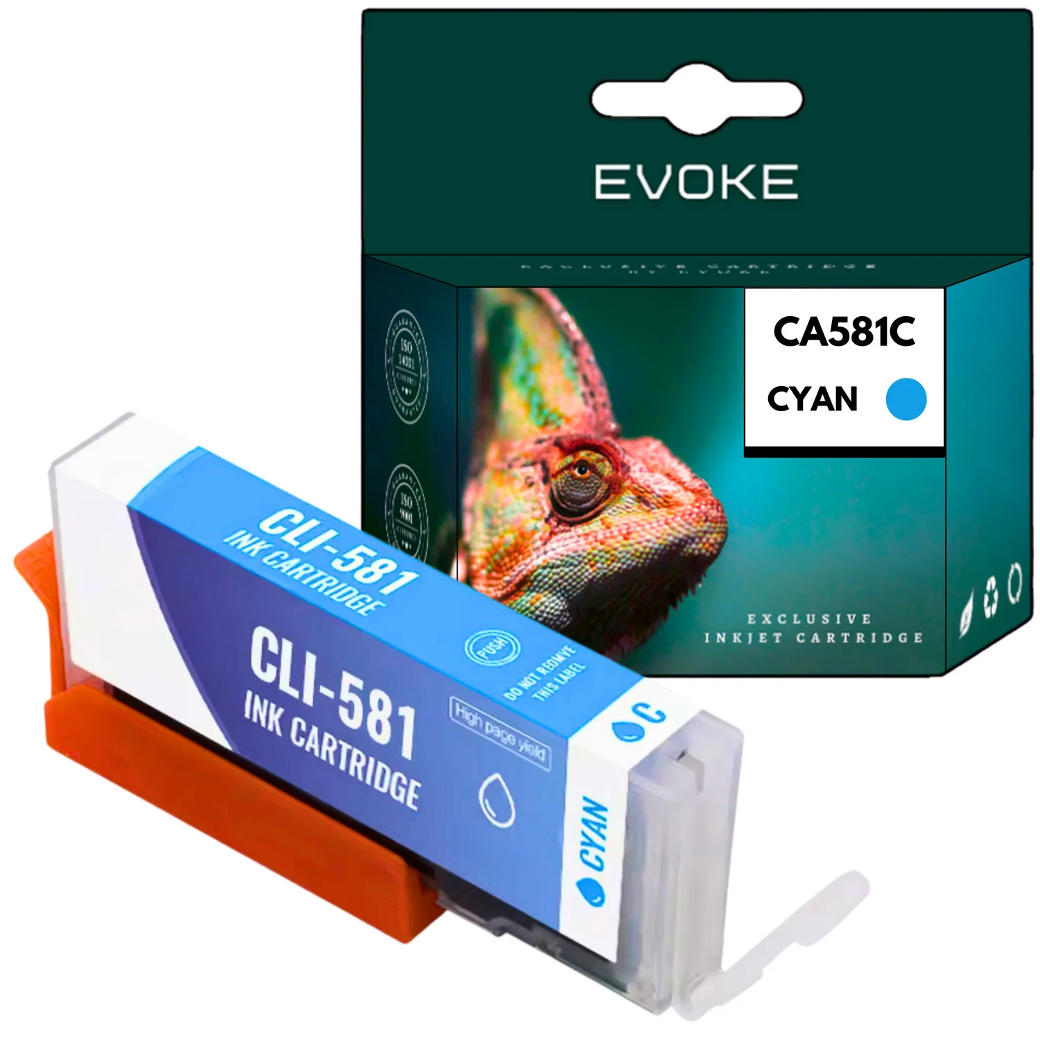 Evoke compatibele inkt voor Canon Cli-581Xl Cli581Xl Cli-581C Cyaan 12 ml 850 pagina's Pixma Tr7550 8550; Ts6150 6151 6250 6251 6350 6350A 6351 705 705A 8100 8150 8151 8152 8250 8251 8252 9150 9155