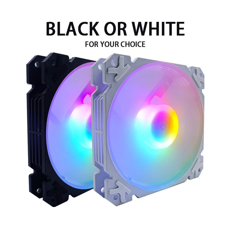 Wentylator komputerowy MANMU o wysokim przepływie powietrza, LED, RGB, 120 mm, do chłodzenia komputera PC