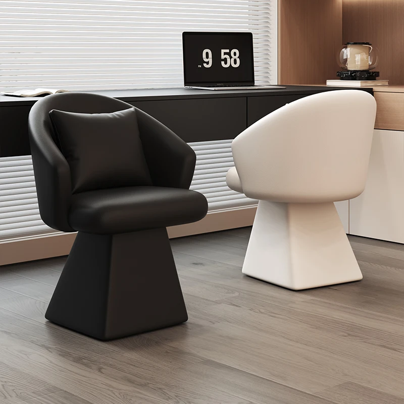 مقعد مكياج جلدي دوار، كرسي طعام منزلي، مقعد تزيين #2