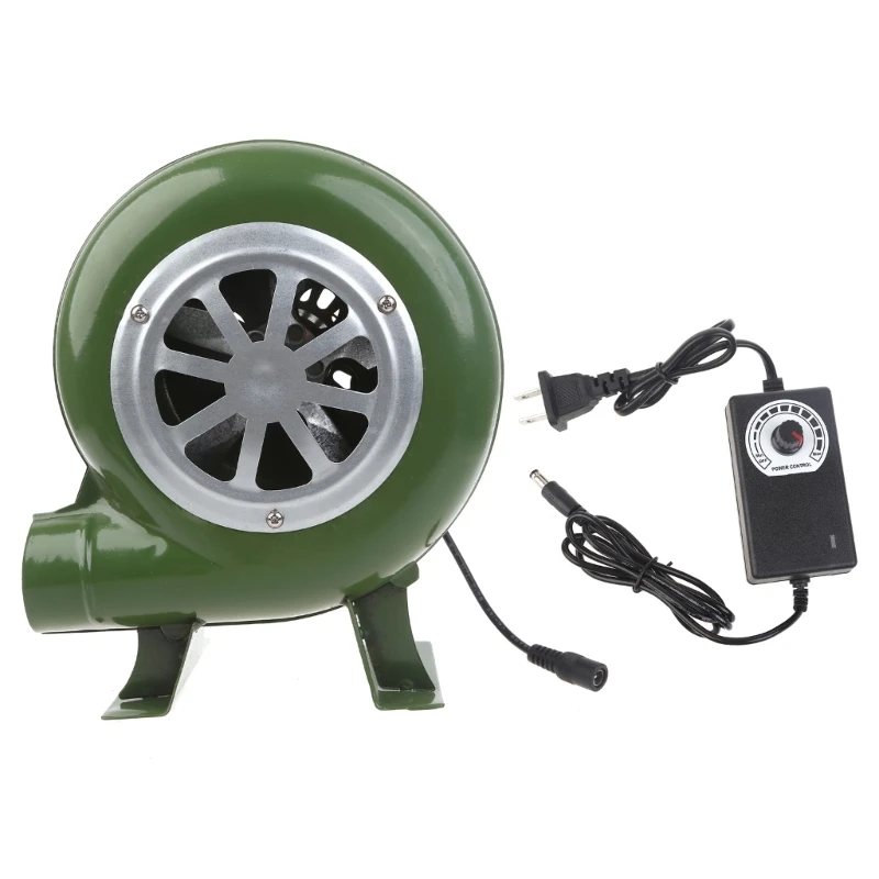 Electric Air Blower for Camping Cooking, BBQ Fan, Bellows and Air Duct, DC 12V