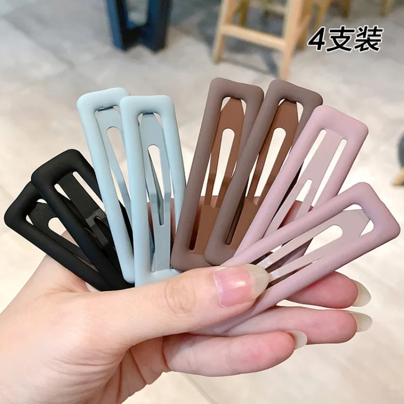 2pcs Matte Frosted Hair Side Clips Women Girls BB Hairgrip Barrettes Hairpins Hairdressing Korean Metal Hair Stying Accessories