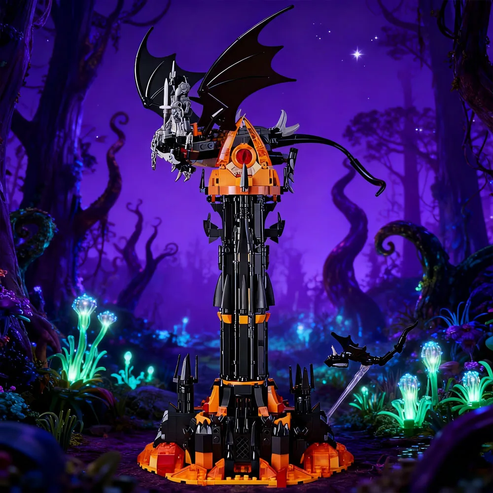 

В наличии Technic Magic Dark Tower Строительные блоки Creative MOC Техническая сборка Кирпичи STEM Комплект Подарок для взрослых Рождество