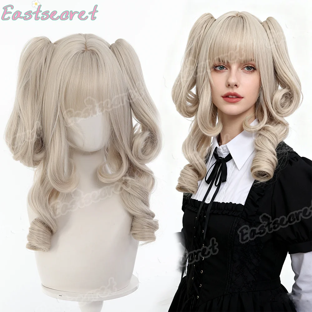 

Синтетический белый короткий двойной хвост, высококачественный синтетический парик, персонаж аниме для косплея, парик анима