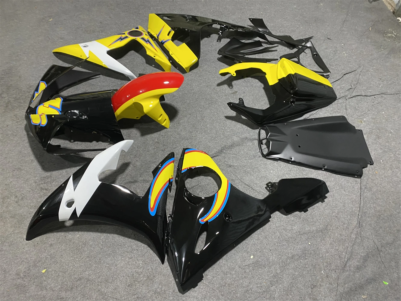 Yellow black white Fairing for YAMAHA YZFR6 2003 - 2005 YZFR6 03 04 05 Kits YZF600 R6 03 04 05 Motorcycle Fairing