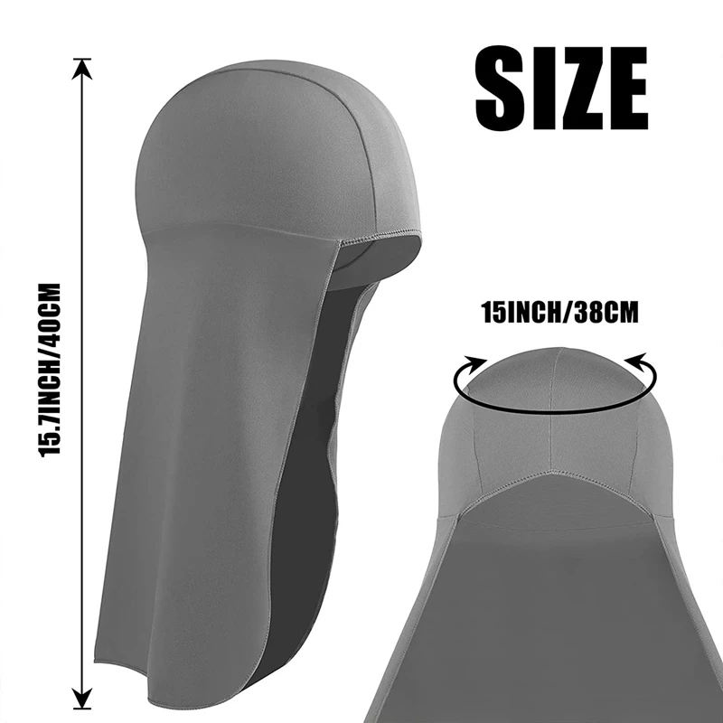 6 Pieces Hard Hat Liner With Neck Flap Cooling Skull Caps Liner Sweat Wicking Cap With Tail Sun Shade For Safety Helmet