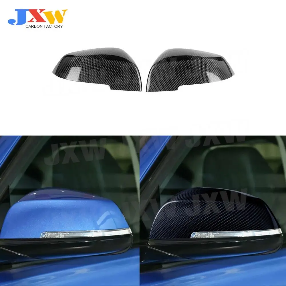 2pcs Carbon Fiber Rear View Mirror Cover Caps Fit For BMW 1 2 3 4 X Series F20 F21 F22 F23 F30 F31 F32 F33 F36 X1 E84 2012-2017