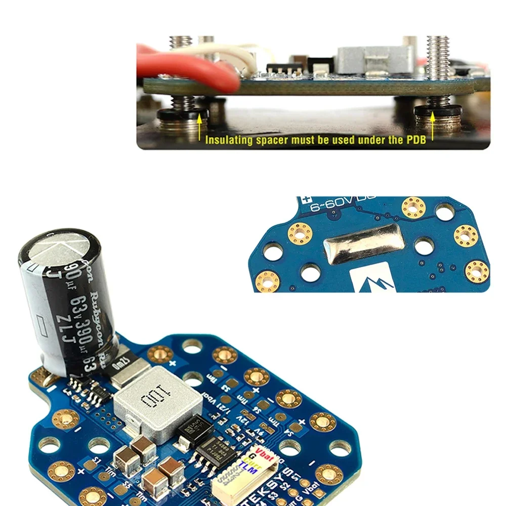 MATEKSYS PDB-HEX 12S 5A 5V/9V/12V BEC tablica rozdzielcza zasilania PDB 30.5X30.5mm 20X20mm dla RC FPV Multirotor X-CLASS Drone