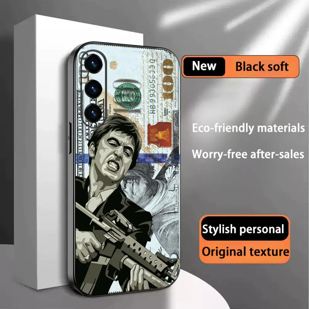 Чехол для телефона Tonny Montana Scar-face с классическим узором для Samsung Galaxy S25 S24 S23 S22 S21 S20 Plus Ultra Note20, мягкий черный