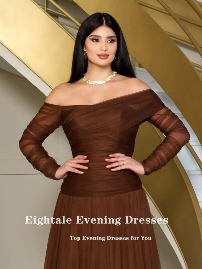 エイトレ アラビック イブニングドレス カスタマイズ ストラップレス オフショルダー ムスリム チュール プロムガウン 結婚式 パーティー用 ロブドソワレ