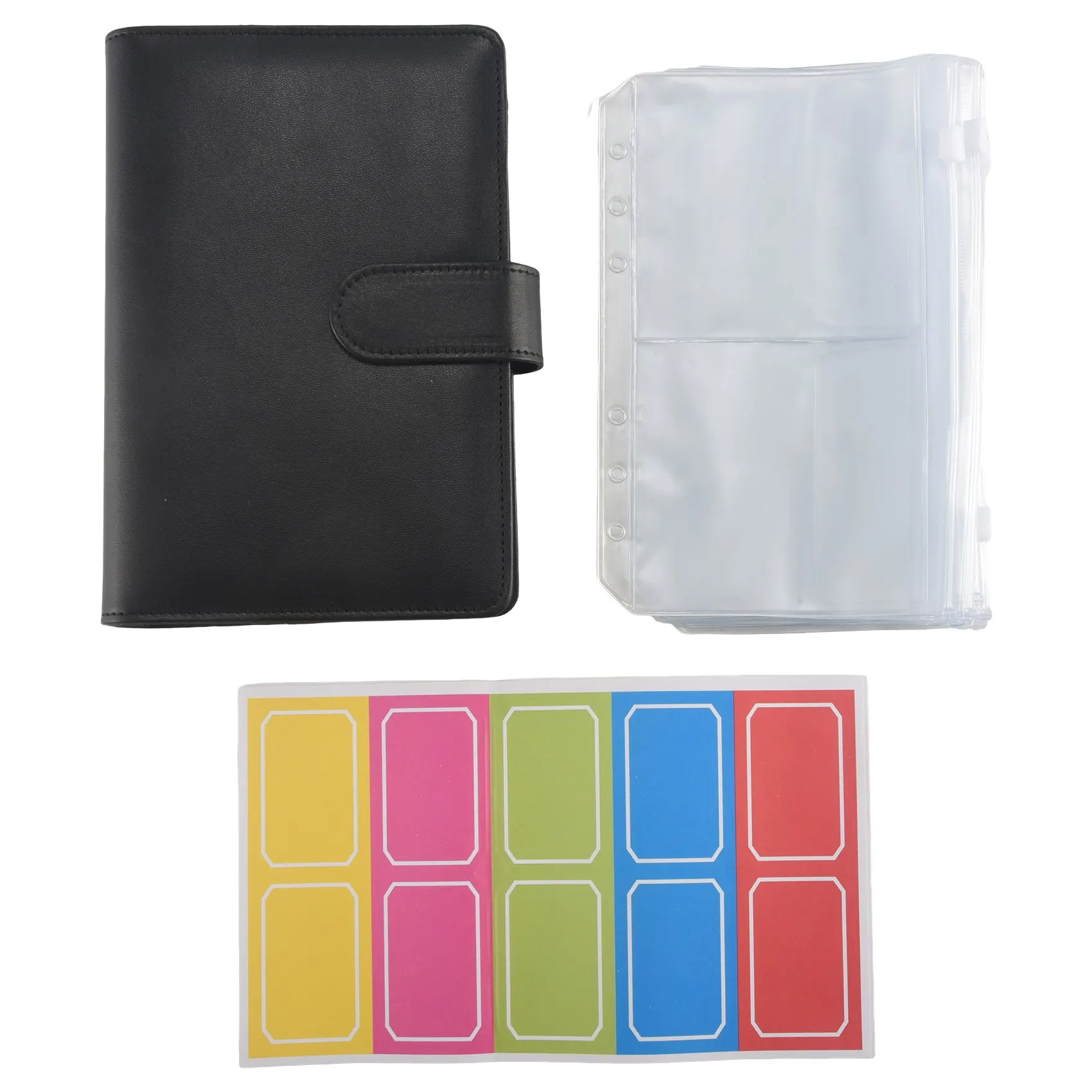 Upgraded 14 Binder Bags A6 With Leather Binder Cover, 6 Rings Budget Binder With Cash Envelope, Money Saving Binder