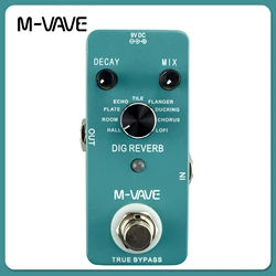 M-VAVE DIG REVERB Electric Guitar Effect Pedal Digital Reverb Effect 9 Reverb Types Decay & Mix Control True Bypass Pedal