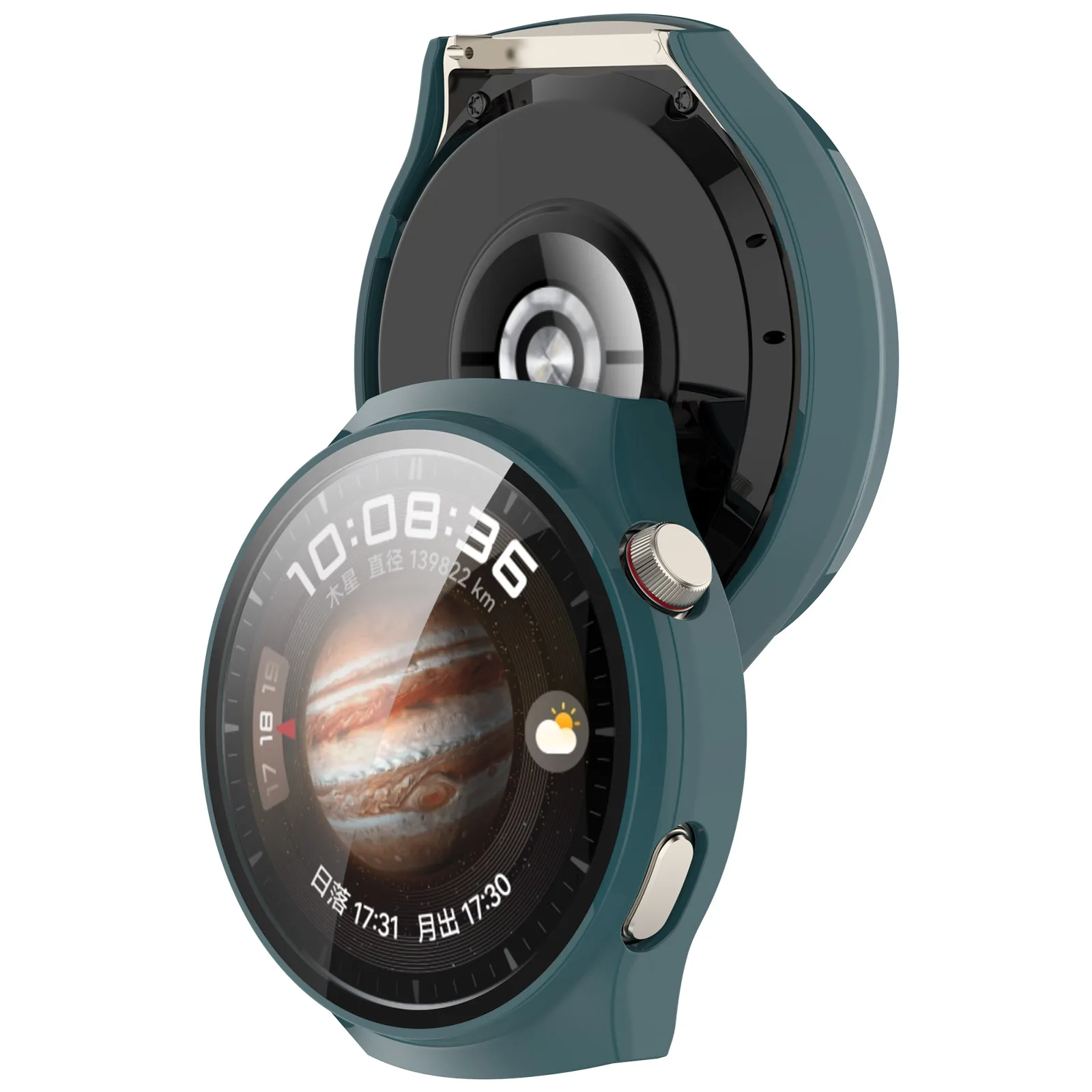 Funda rígida de PC de cobertura completa para Huawei Watch 4 Pro SPACE/Mras, película protectora de pantalla de vidrio templado de alta calidad