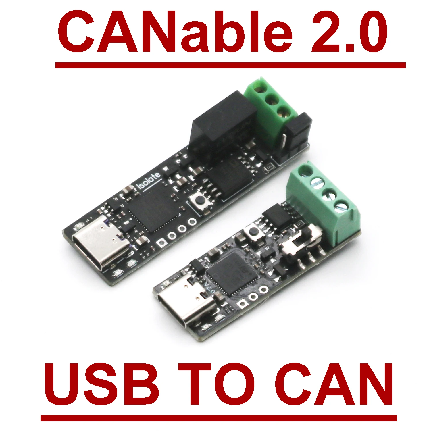 TYPE-C USB-C CAN CANable 2.0 PCAN, инструмент для отладки шины CAN Поддержка анализа при свечах CAN-FD SLCAN прошивка Программное обеспечение Cangaroo