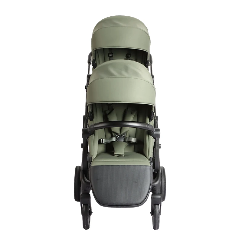 

3-in-1 Twin Newborn Baby with One-Hand Adjustable Backrest Double Stroller