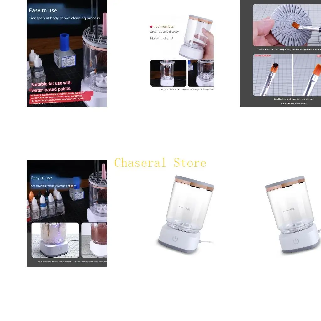 E7CE Electric One-Button Paint Brush Cleaner for Tidy Model Painting Setups