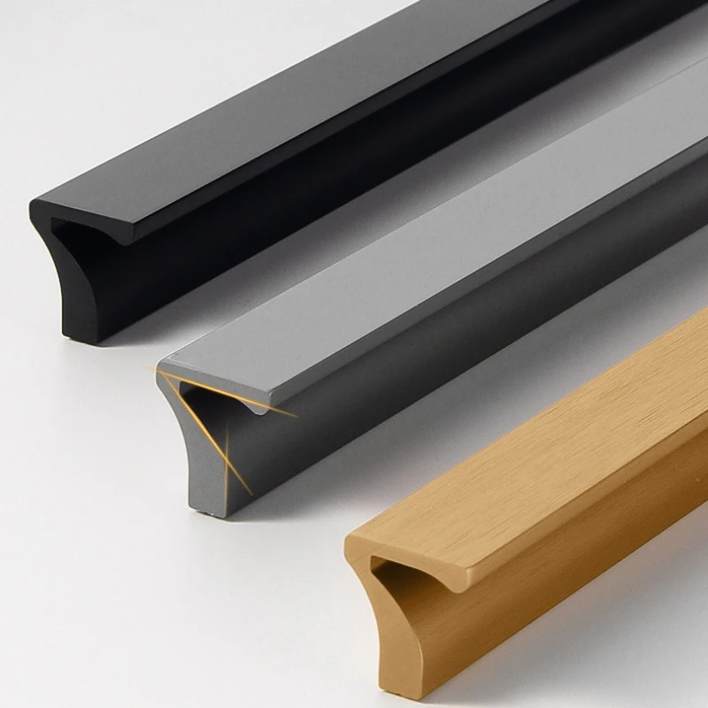 Alça fundida em liga de alumínio, alça escovada moderna e simples, armário de cozinha, guarda-roupa, gaveta, maçaneta da porta da mobília