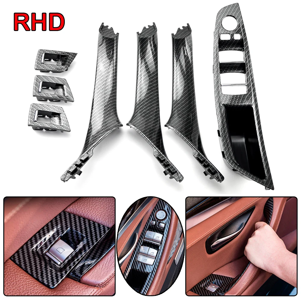 

LHD and RHD Car Interior Door Handle Fit For BMW 5 series F10 F11 520d 525d 530d 535i Inner Panel Pull Trim Cover