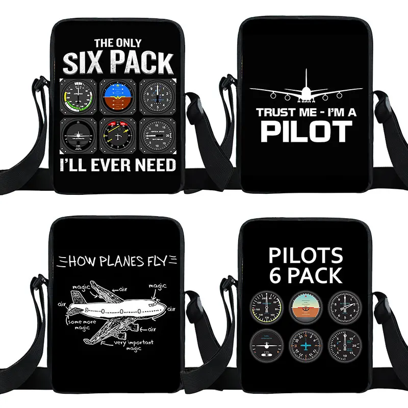 

Cockpit Six Dials Flight Simulator Print Messenger Bag Women Pilots 6 Pack Handbags Crossbody Bag Phone Houlder Book Bags Gift