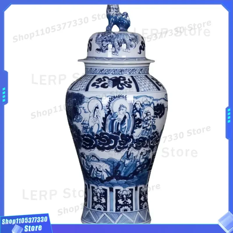 Large Jingdezhen Ceramic Vase Hand Painted Antique Chinese Porcelain Pottery Desktop Decor for Orchid Plum Blossom