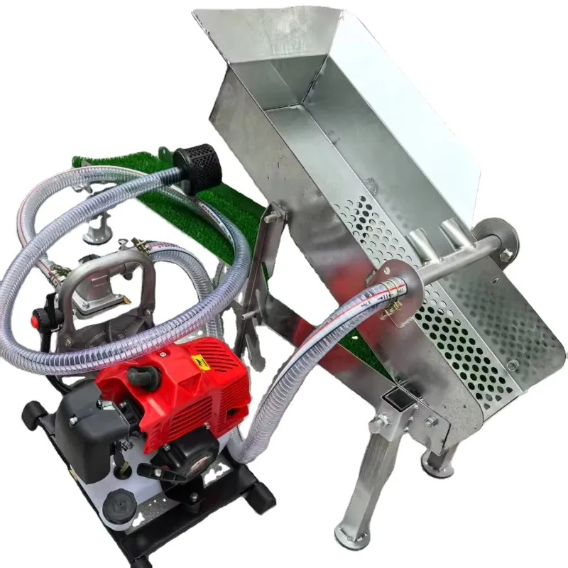 

Mini 1 inch small sluice box with grass portable golden river sand washing machine separator