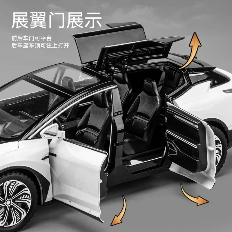 1:22 HiPhi X Simulation Diecast Metal Alloy รถรุ่นเสียงแสงดึงกลับคอลเลกชันของเล่นเด็กของขวัญ