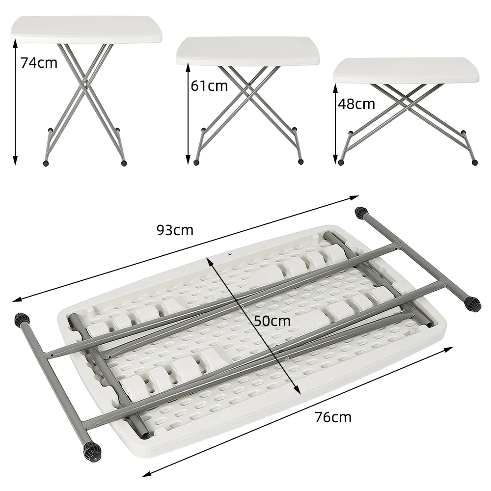 76 cm klappbarer Campingtisch – Picknick, Küche, Balkon, Garten – höhenverstellbar für Grill, Party im Freien und drinnen – Detail 1