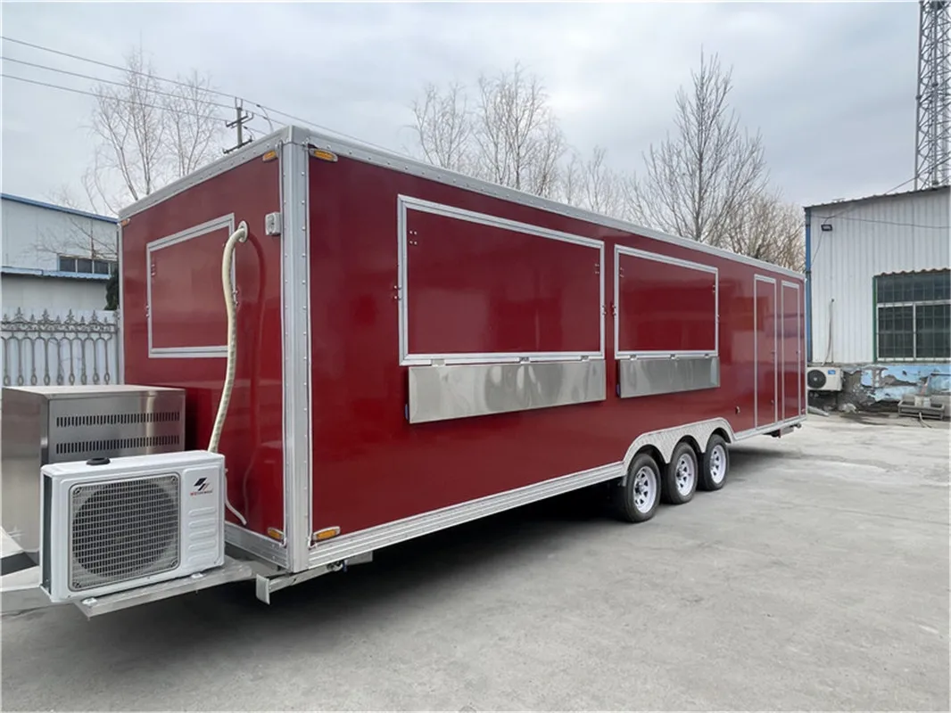 

12ft Commercial Food Vans Concession Street Mobile Truck Cart Fast Food Trailer With Full Kitchen For Sale USA Europe Australia