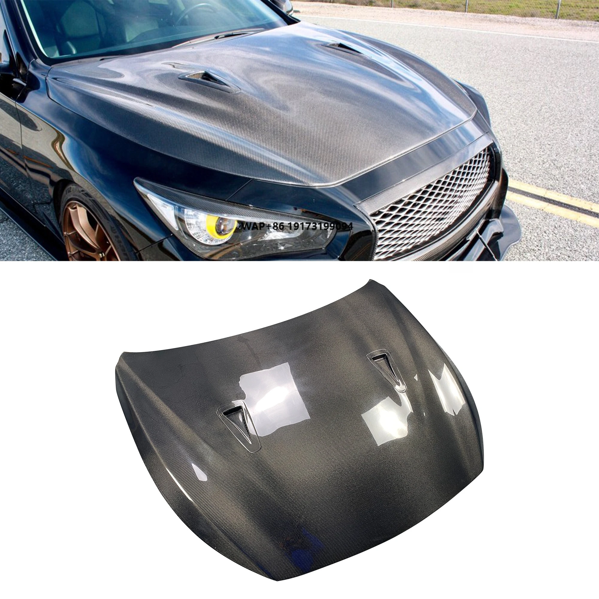 

High Quality GTR Style Carbon Fiber Body Kit Hood Cover for Q50 2014-2018